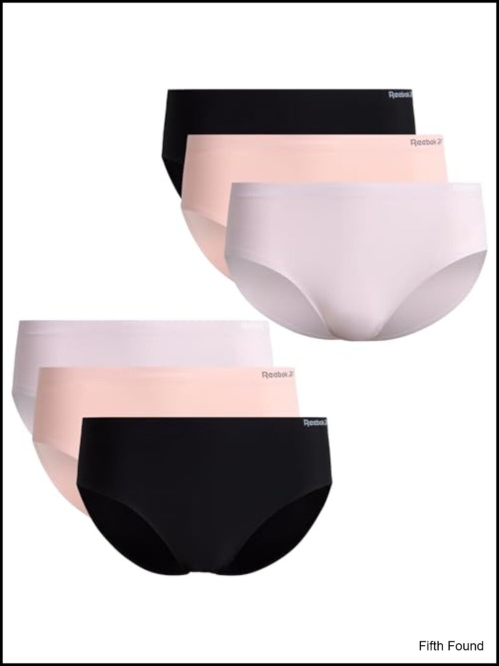 Reebok Seamless Hipster Panties 6 Pack Nylon Blend